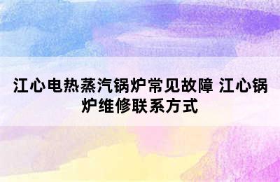 江心电热蒸汽锅炉常见故障 江心锅炉维修联系方式